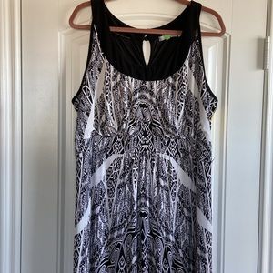 NY COLLECTION Black, White & Yellow Maxi Dress